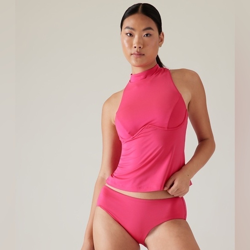 NWT! Athleta Pink Maldives Sport Zip Tankini - Size 32B/C 🧜‍♀️